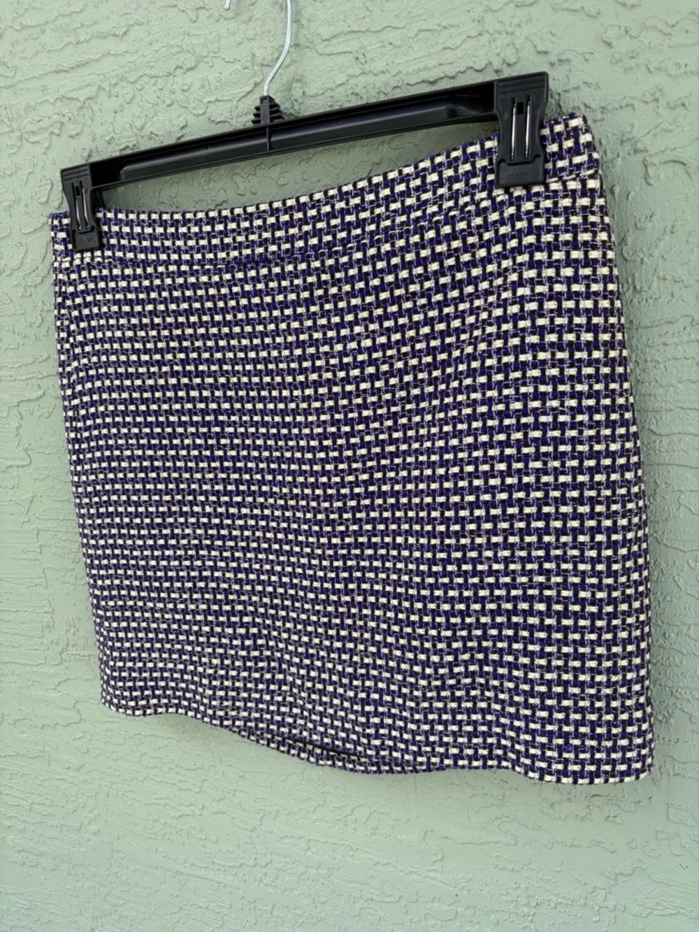 Crew Tweed Silk Blend Purple Gold Postage Stamp Mini Skirt Sz 4